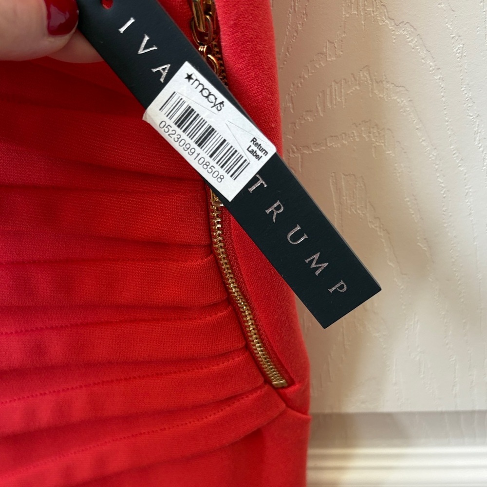 Orange Dress with Pleat Detail - Picture 4 of 7